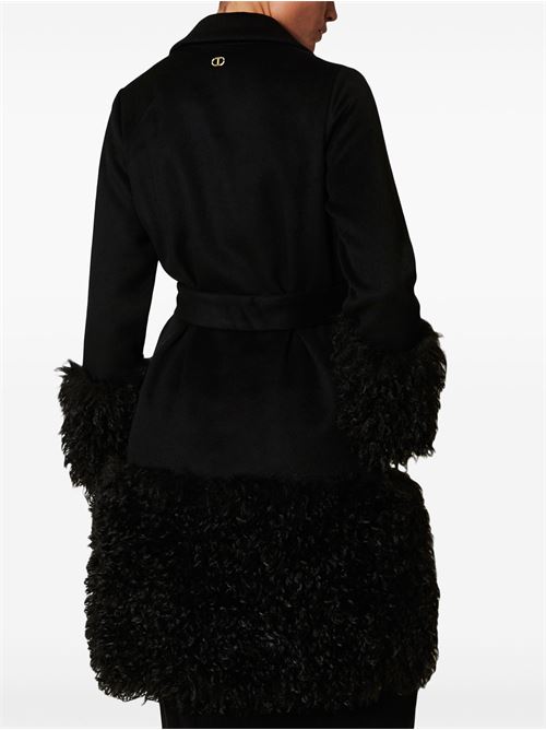 Cappotto in panno di misto lana e faux fur TWINSET | 242TT2400.00006